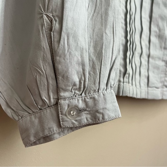 vintage doen style floral embroidered pintuck blouse - Picture 6 of 13